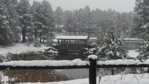 Snowfall at Forest Highlands.